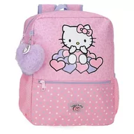 Plecaki szkolne i tornistry - Hello Kitty Hearts & Dots Plecak szkolny adaptacyjny do wózka Różowy 27x33x11 cm Poliester 9,8L, Różowy kolor, Plecak szkolny z możliwością dostosowania do wózka - miniaturka - grafika 1
