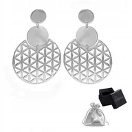 Kolczyki - Kolczyki srebrne rodowane pr. 925 Elegancki AŻUROWE Kolczyki Koła Prezent - miniaturka - grafika 1