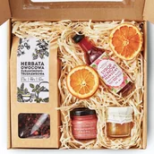 Herbata - Prezent z okienkiem ZESTAW herbata owocowa UPOMINEK box z miodem KONFITURA - miniaturka - grafika 1