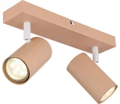 Lampy sufitowe - Globo 57911-2P - Oświetlenie punktowe ROBBY 2xGU10/25W/230V pomarańczowy - miniaturka - grafika 1