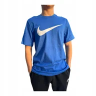 Koszulki męskie - Koszulka męska Nike Swoosh T-shirt niebieska DX1983-480 r. S - miniaturka - grafika 1