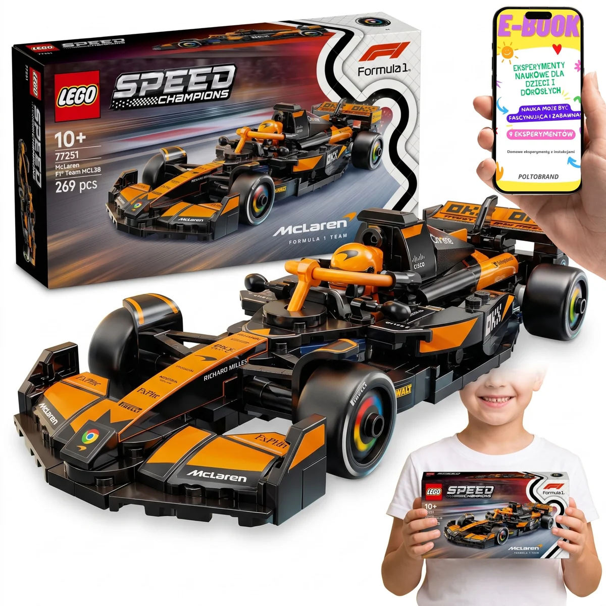 LEGO Speed Champions Bolid F1 McLaren Team MCL38 77251 • Formuła 1 • 269 el.