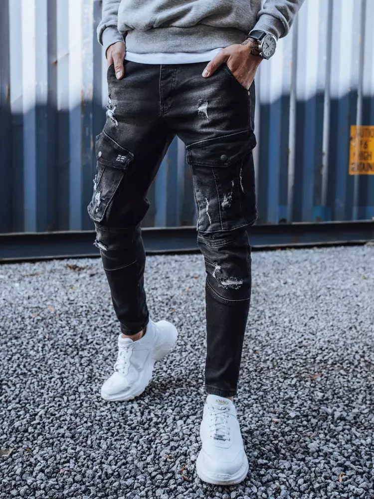 Spodnie męskie jeansowe typu bojówki czarne Dstreet UX3289 - Ceny i opinie  na Skapiec.pl