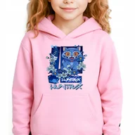 Bluzy dla dziewczynek - Bluza Dziecięca Różowa Z Kapturem HUNTRIX GAJA Muzyka Wzory Rozmiar 164 cm - miniaturka - grafika 1