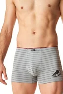 Majtki męskie - Bokserki męskie bawełniane szare z wewnętrzną gumą MXH 400 - miniaturka - grafika 1