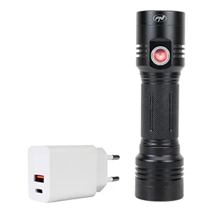PNI Adventure F200 aluminiowa podwójna latarka, zestaw z diodami LED, bateria 4000 mAh, QC3.0, PD3.0, PPS i portem USB-A, 30 W - Latarki - miniaturka - grafika 1