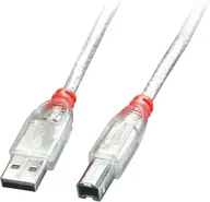 Kable USB - Kabel USB Lindy USB-A - USB-B 0.5 m Przezroczysty - miniaturka - grafika 1