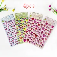 Scrapbooking - TEMU 4 szt. Czerwone bąbelkowe naklejki, kolorowe miłość 3D puszyste naklejki na Walentynki, wielokrotnego użytku winylowe naklejki do pakowania - miniaturka - grafika 1