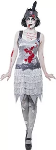 Halloween Smiffys sukienka zombie z flagą kostiumu, szara, z sukienką i opaską na włosy - Sukienki - miniaturka - grafika 1