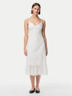 Sukienki - Pieces Sukienka letnia Vilde 17156565 Biały Regular Fit - miniaturka - grafika 1