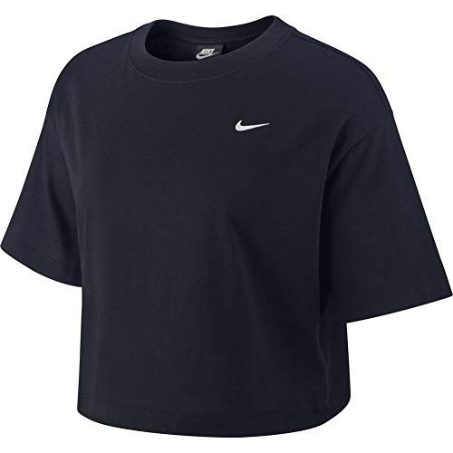 Nike damska W NSW ESSNTL TOP SS LBR T-Shirt, czarny/biały, X-Small