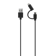 Kable USB - Xqisit kabel Combo USB A -microUSB/lightning 1.8m czarny/black 21250 - miniaturka - grafika 1