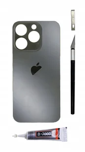 OEM Panel tylny czarny tytan do iPhone 15 Pro Big Hole szkło klapka baterii - Części serwisowe do telefonów - miniaturka - grafika 1