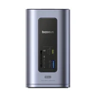 Adaptery i przejściówki - Baseus Air Spacemate 12w1 USB-C 2xHDMI 4K@60Hz 2xUSB-C 10Gb/s 2xUSB-A 5Gb/s 2xUSB-A 480Mb/sRJ45 SD/microSD 3.0 USB-C PD - szara - miniaturka - grafika 1