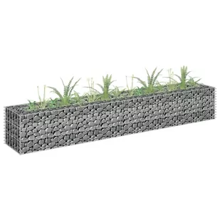 vidaXL Donica gabionowa z galwanizowanej stali, 180 x 30 x 30 cm - Donice - miniaturka - grafika 1