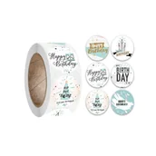Scrapbooking - Naklejki Ozdobne Okrągłe Happy Birthday Mix 20Szt - miniaturka - grafika 1