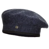 Czapki damskie - Beret damski CARMELITA Czarny/jeans pepitka - miniaturka - grafika 1