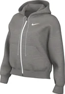 Bluzy damskie - Nike Sportswear Phoenix damska bluza z kapturem z zamkiem błyskawicznym na całej długości, Dk Grey Heather/Sail, HJ0995-063, XS - miniaturka - grafika 1