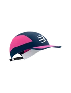 Czapki i chusty sportowe męskie - COMPRESSPORT Czapka biegowa 5 PANEL LIGHT CAP mood indigo/magenta - miniaturka - grafika 1