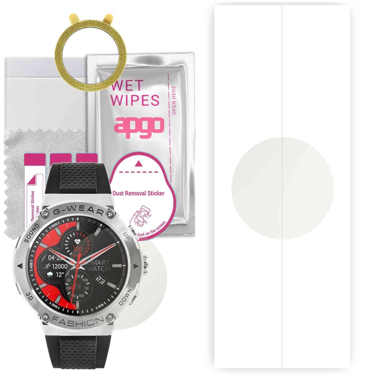 1x Folia hydrożelowa MATOWA do GaWear K28N men - apgo Smartwatch Hydrogel MATTE Protection Ochrona na ekran smartwatcha