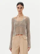 Swetry damskie - PINKO Sweter Denali 104749 A2FB Szary Regular Fit - miniaturka - grafika 1