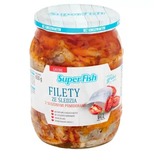 SuperFish Filety ze śledzia z suszonymi pomidorami 650 g - Konserwy i dania rybne - miniaturka - grafika 1