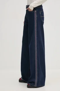 Pepe Jeans jeansy WIDE LEG JEANS MW CRAFT damskie kolor granatowy PL204839 - Spodnie damskie - miniaturka - grafika 1