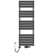 Grzejniki łazienkowe - Rebison Grzejnik łazienkowy wodno-elektryczny Mila 1500x500 antracyt, Zestaw termostatyczny - Zestaw antracytowy, Szerokość - 500 mm, Grzałka elektryczna - An - miniaturka - grafika 1