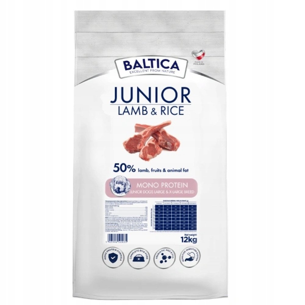 Baltica Junior Lamb & Rice Jagnięcina z ryżem 12 kg L/XL