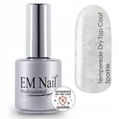 Lakiery hybrydowe - Em nail professional Tempered Dry Top Coat hartowany Sparkle 15ml - miniaturka - grafika 1