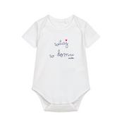 Body dla niemowląt - Body z krótkim rękawem dla dziecka do 2 lat, z napisem witaj w domu, białe - miniaturka - grafika 1
