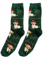 Skarpetki męskie - Skarpetki świąteczne w psy 39-42 skarpety świąteczne damskie męskie zielone - miniaturka - grafika 1