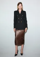 Spódnice - MANGO - Cekinowa spódnica midi średni brązowy - M - Kobieta - miniaturka - grafika 1