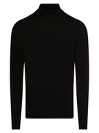 Swetry męskie - Calvin Klein Męski sweter z wełny merino Mężczyźni Wełna merino czarny jednolity, XXL - miniaturka - grafika 1