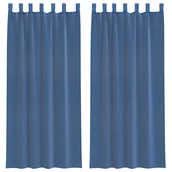 Zasłony - vidaXL Zasłony woalowe z pętelkami 2 szt. Royal Blue 140x225 cm - miniaturka - grafika 1