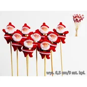 Ozdoby bożonarodzeniowe - Mikołaje na piku plastikowe 6,5 cm - miniaturka - grafika 1