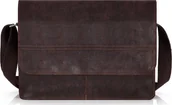 Teczki i aktówki - Solome CZEKOLADOWA SKÓRZANA TORBA LISTONOSZKA NA RAMIĘ SOLOME BLACKROCK - miniaturka - grafika 1