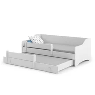 Łóżka dla dzieci i młodzieży - Łożko podwójne ERYK z szufladą i barierką 160x80 uchwyt biały - miniaturka - grafika 1