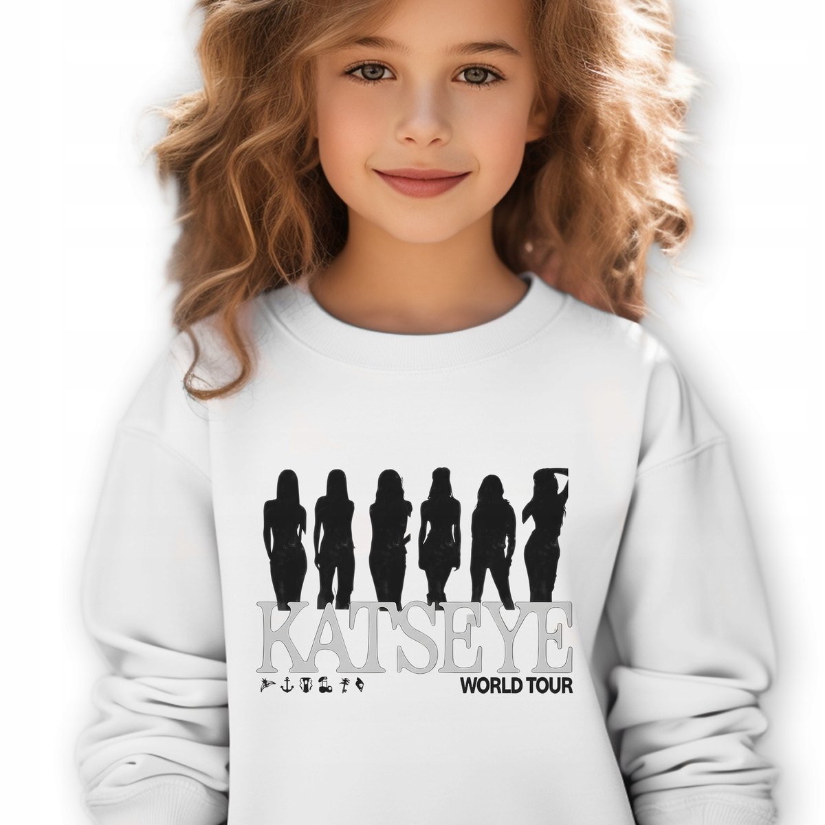Bluza Dziecięca Biała KATSEYE WORLD TOUR Muzyka K-pop Prezent - 104 cm Wz