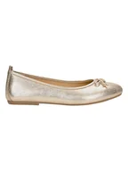 Baleriny - Wojas Skórzane baleriny w kolorze złotym - miniaturka - grafika 1