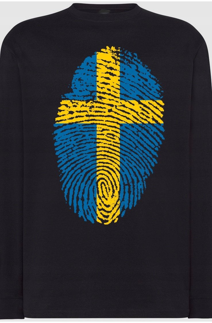 Szwecja Flaga Odcisk Bluza Longsleeve Rozm.3XL