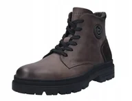 Botki męskie - BUGATTI TRZEWIKI MĘSKIE SZARE SKÓRZANE 44 Ż7B - miniaturka - grafika 1