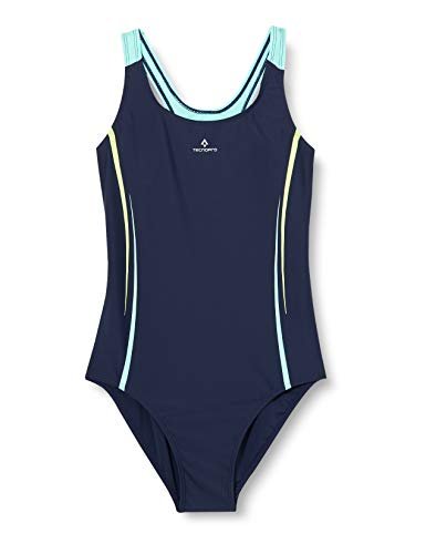 TECNOPRO Rabia kostium kąpielowy dla dziewcząt niebieski Navy Dark/Turquoise 140