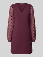 Sukienki - Sukienka koktajlowa o lejącym kroju z półprzezroczystymi rękawami model ‘ALVA’ - miniaturka - grafika 1