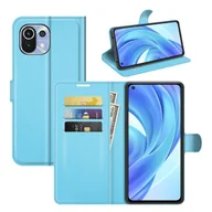 Etui i futerały do telefonów - Pokrowiec König Design kompatybilny z etui na telefon komórkowy Xiaomi Mi 11 Lite ze skóry syntetycznej - Niebieskie etui na telefon komórkowy - miniaturka - grafika 1