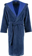 Szlafroki damskie - Cawo Szlafrok męski Basic Hooded Night Blue - miniaturka - grafika 1
