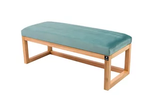 Ławka na buty LPG-2 120cm EMRAWOOD drewno lite kolor naturalny siedzisko gładkie kolor miętowy - Ławki do przedpokoju - miniaturka - grafika 1