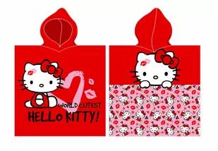 HELLO KITTY  Ręcznik DZIECIĘCY z Kapturem PONCHO OKRYCIE KĄPIELOWE PONCZO - Okrycia kąpielowe dla dzieci - miniaturka - grafika 1