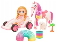 Domki dla lalek - SAMOCHÓD GOKART AUTO DLA LALEK KOŃ LALKA PIES ZESTAW 925-256 - miniaturka - grafika 1