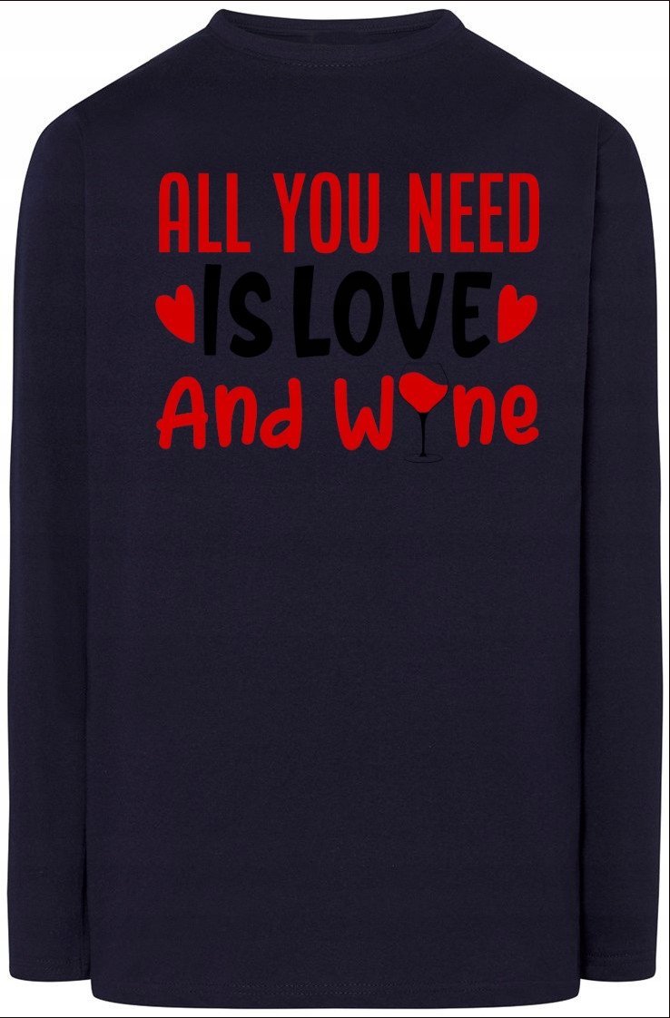Love and Wine Walentynki Longsleeve Nadruk r.L